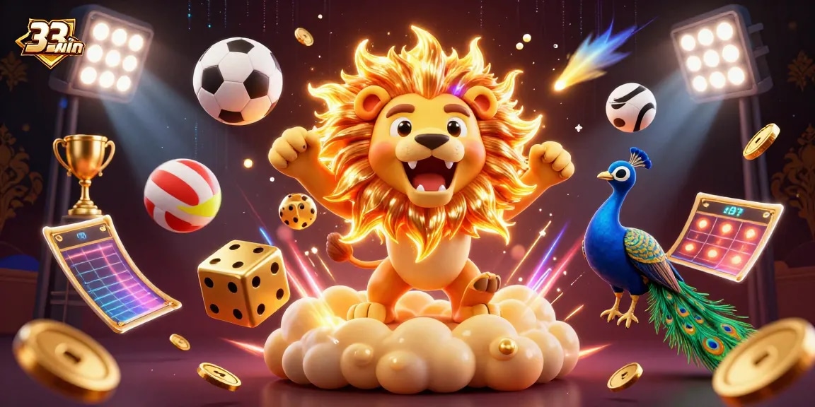 Experience thrilling gameplay with 33win as vibrant elements encapsulate casino excitement.