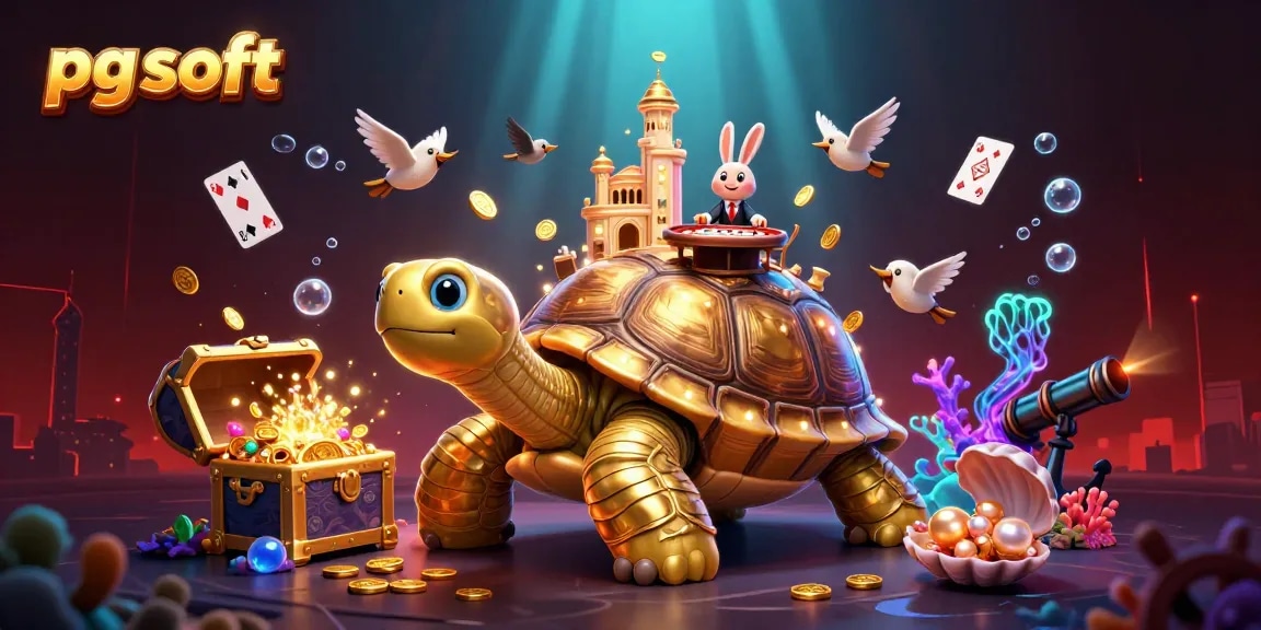 Engage in action with pg soft amidst golden creatures and vibrant casino elements.