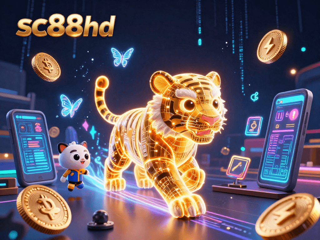 Experience thrilling gameplay at sc88hd with neon-lit characters and crypto elements!