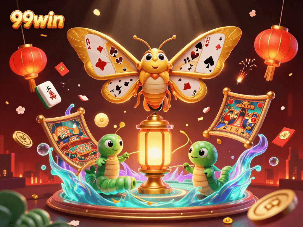 Win big at 99win with captivating 3D casino illustration featuring vibrant cards and gaming elements.