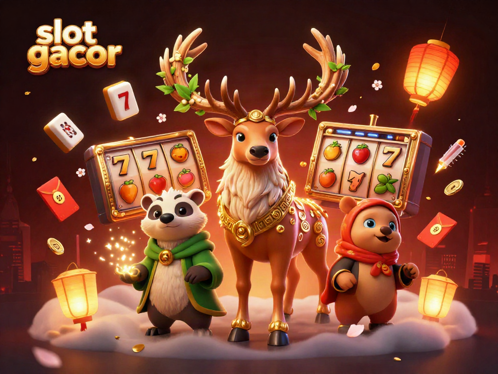 Engaging slot gacor scene with enchanted characters and colorful game elements illuminating the atmosphere.
