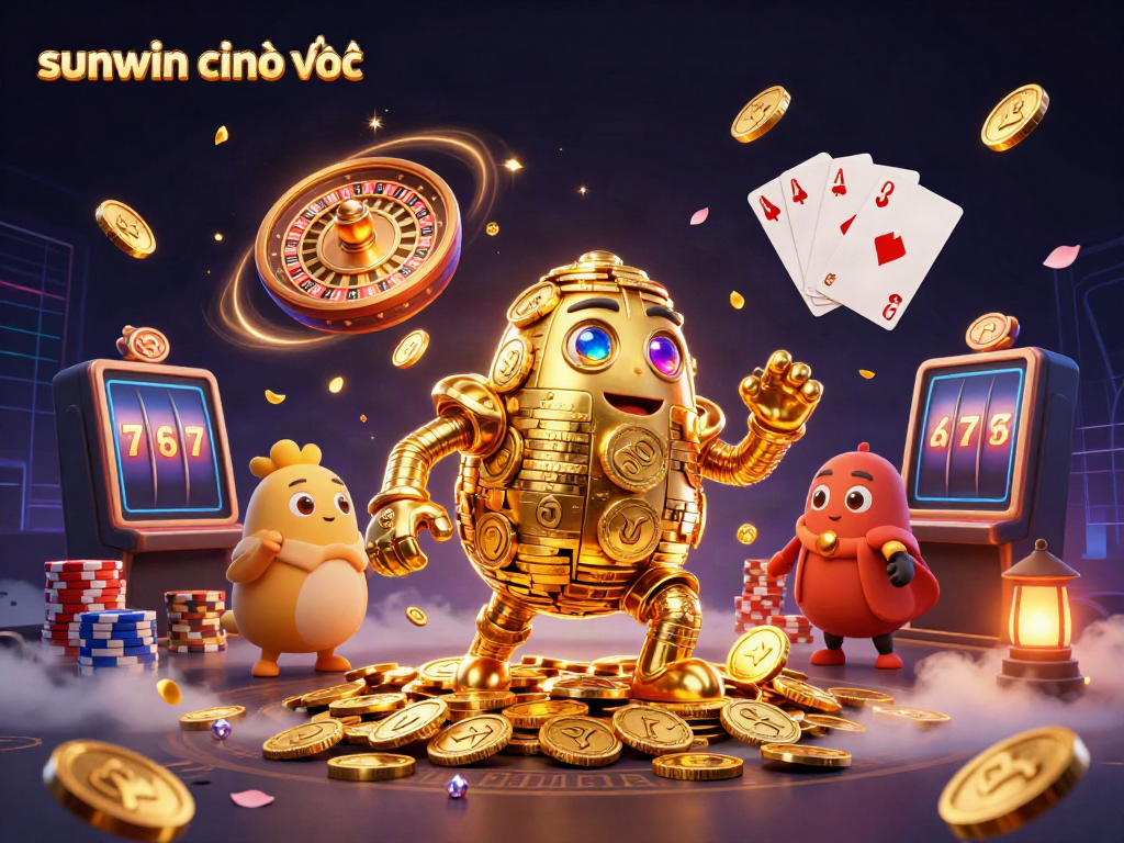 Experience the vibrant world of sunwin chính thức with golden golem and dynamic casino elements.