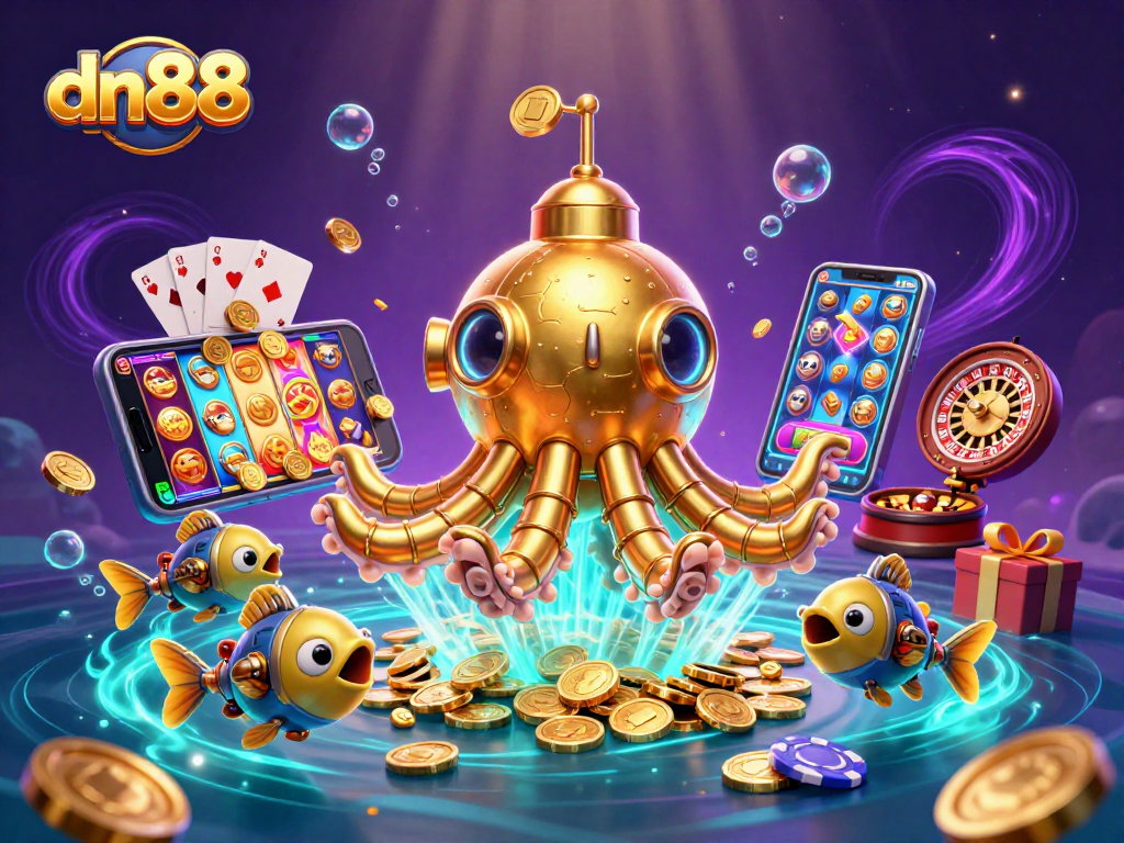 Experience thrilling gaming with dn88 as a kraken submarine emerges in a sea of coins!